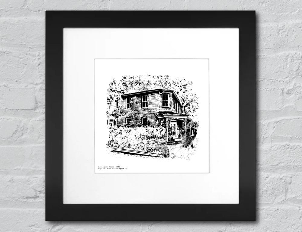 Custom Illustration of a rowhouse by cityartprints.com