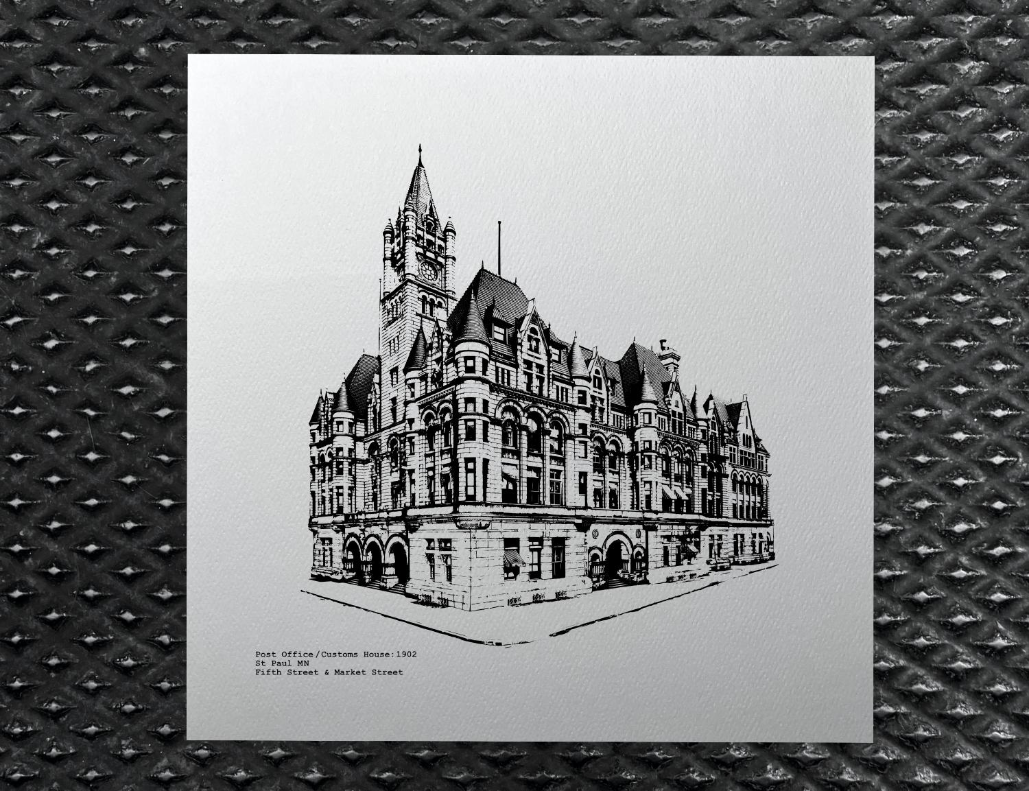 Landmark Center in St Paul MN custom illustration