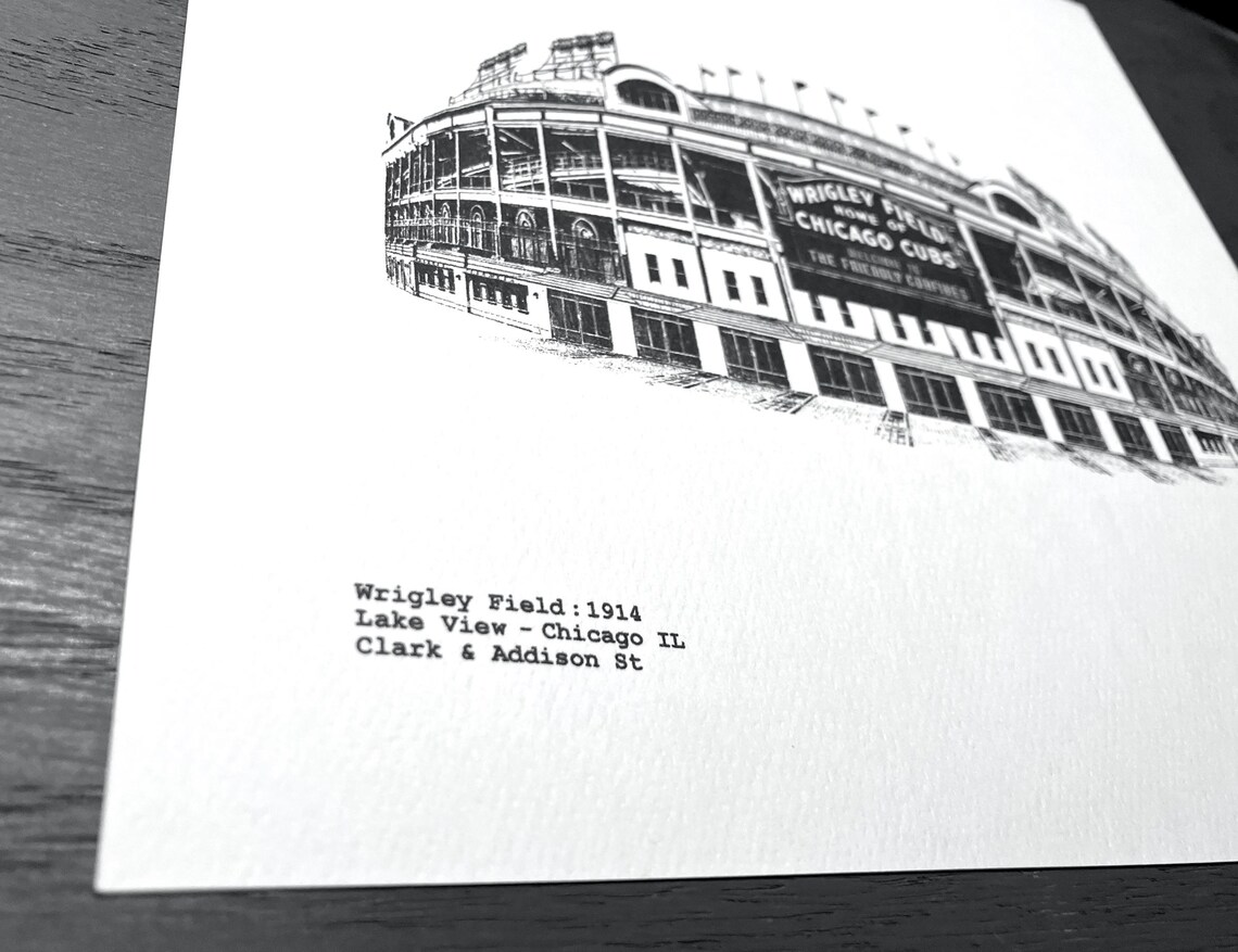Wrigley Field Marquee Artwork Illustration by cityartprints.com