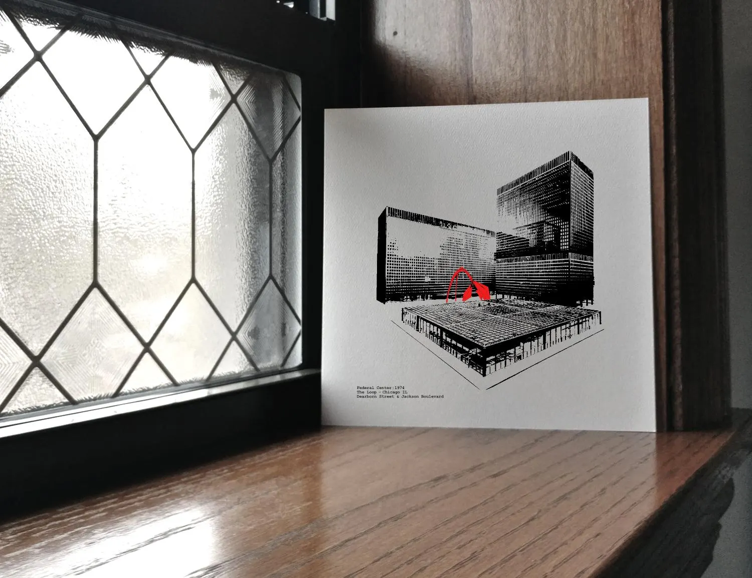 Federal Center illustration in the loop, Chicago IL