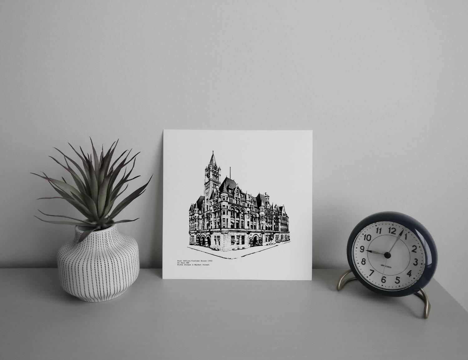 Landmark Center in St Paul MN custom illustration