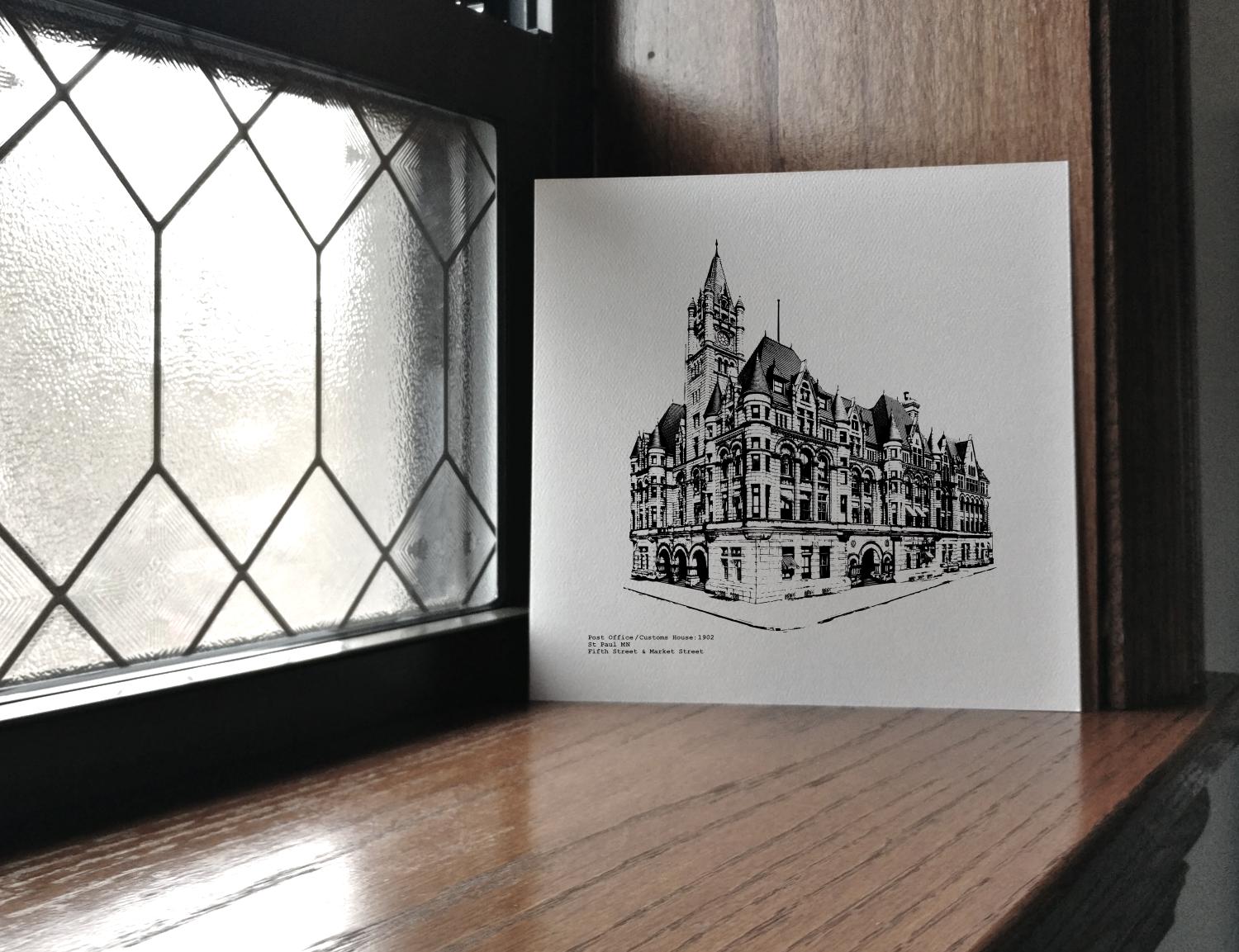 Landmark Center in St Paul MN custom illustration