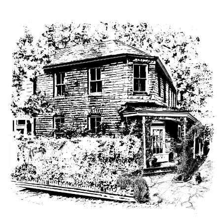 custom illustration of a corner rowhouse in washington dc