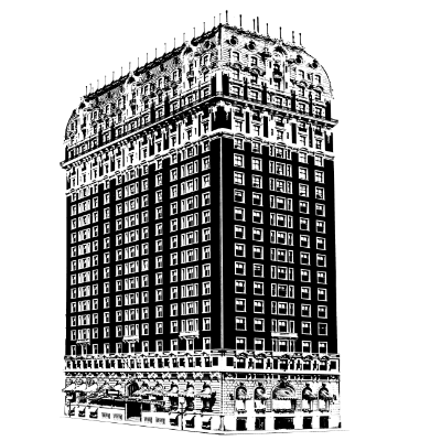 Blackstone Hotel historical rendering on Michigan Avenue at Congress Plaza Chicago