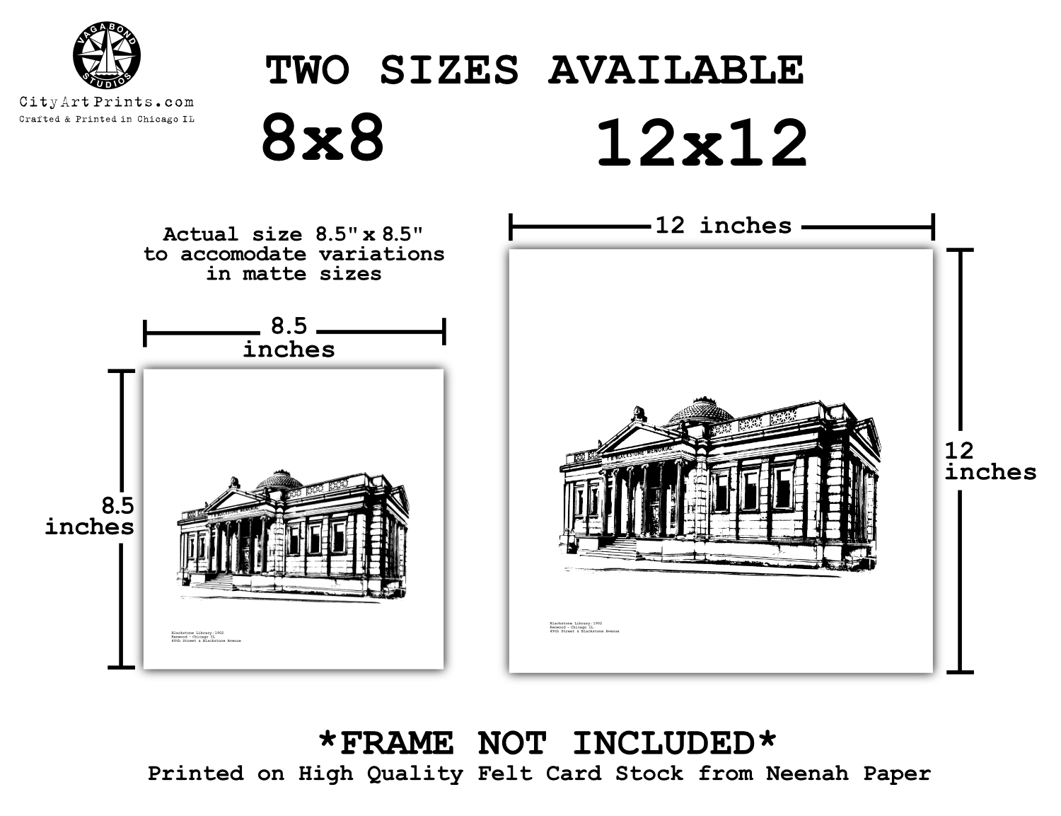 Blackstone Library Kenwood Hyde Park Chicago South Side by cityartprints.com