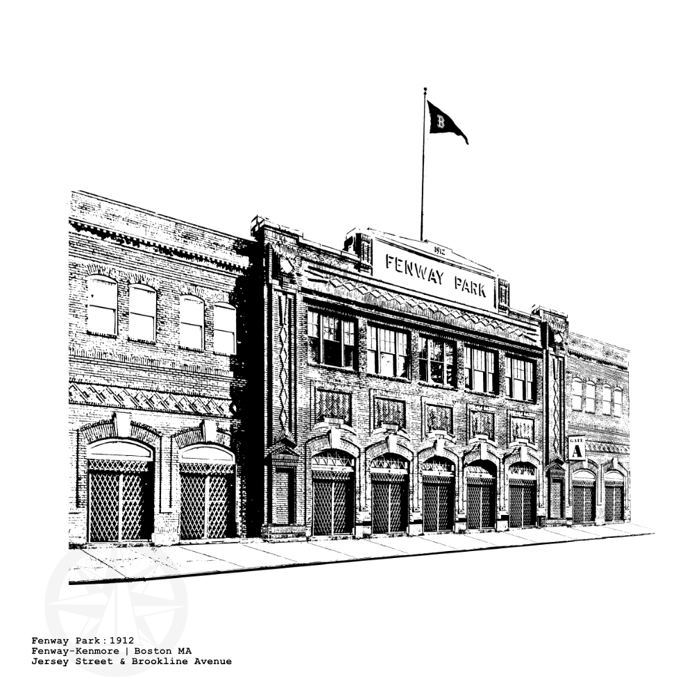 Boston Red Sox Artwork Gift - Fenway Park illustration by cityartprints.com