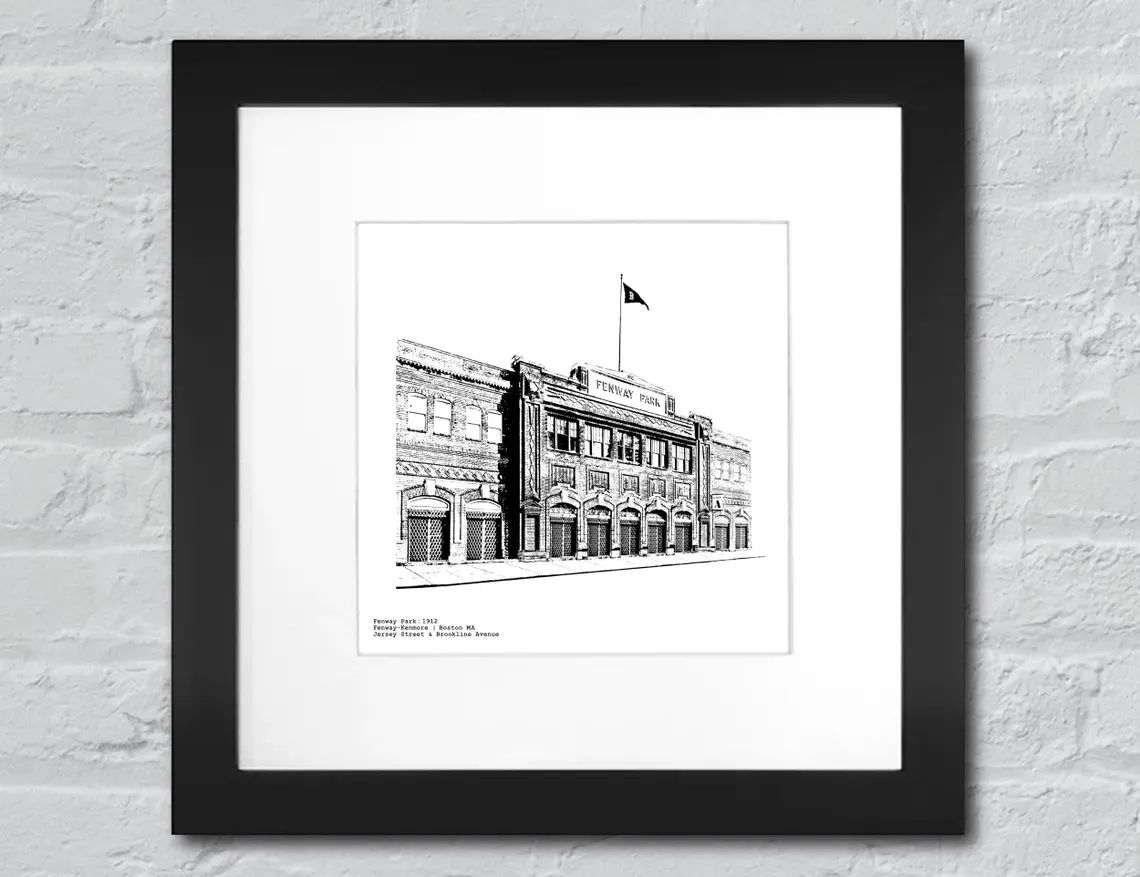 Boston Red Sox Artwork Gift - Fenway Park illustration by cityartprints.com