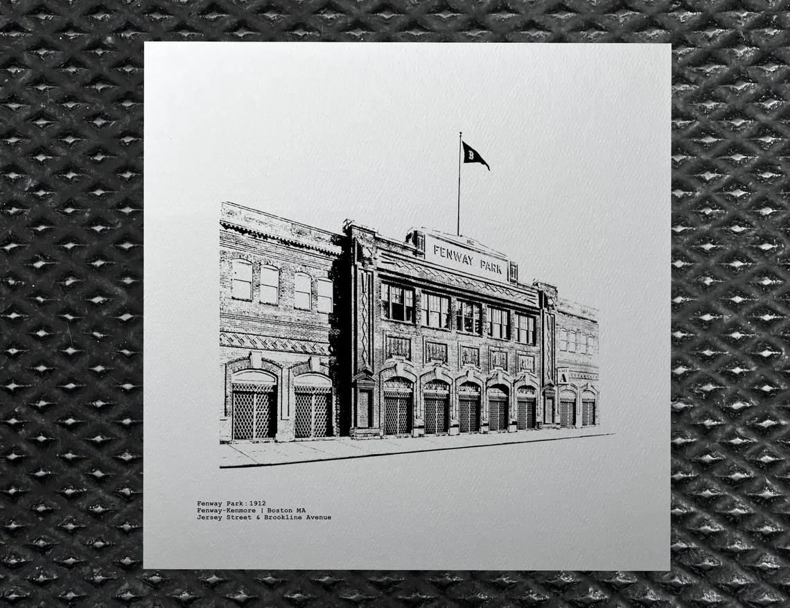 Boston Red Sox Artwork Gift - Fenway Park illustration by cityartprints.com