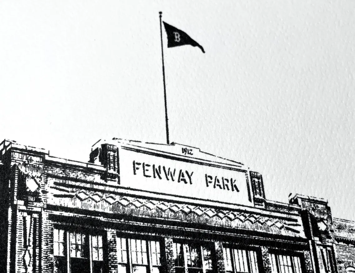 Boston Red Sox Artwork Gift - Fenway Park illustration by cityartprints.com