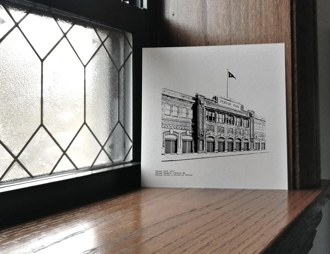 Boston Red Sox Artwork Gift - Fenway Park illustration by cityartprints.com