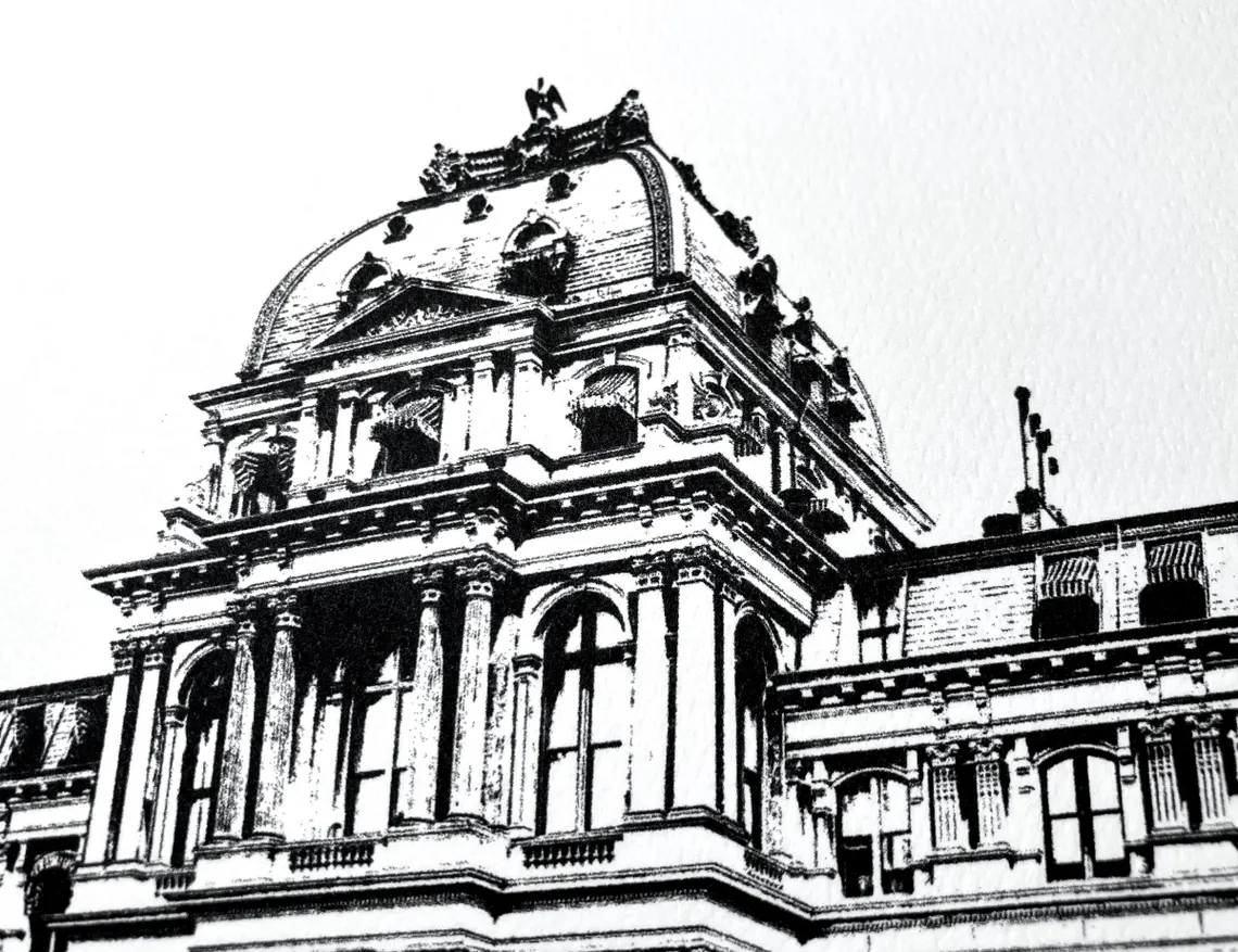 Old City Hall - Boston Massachusetts illustration by cityartprints.com