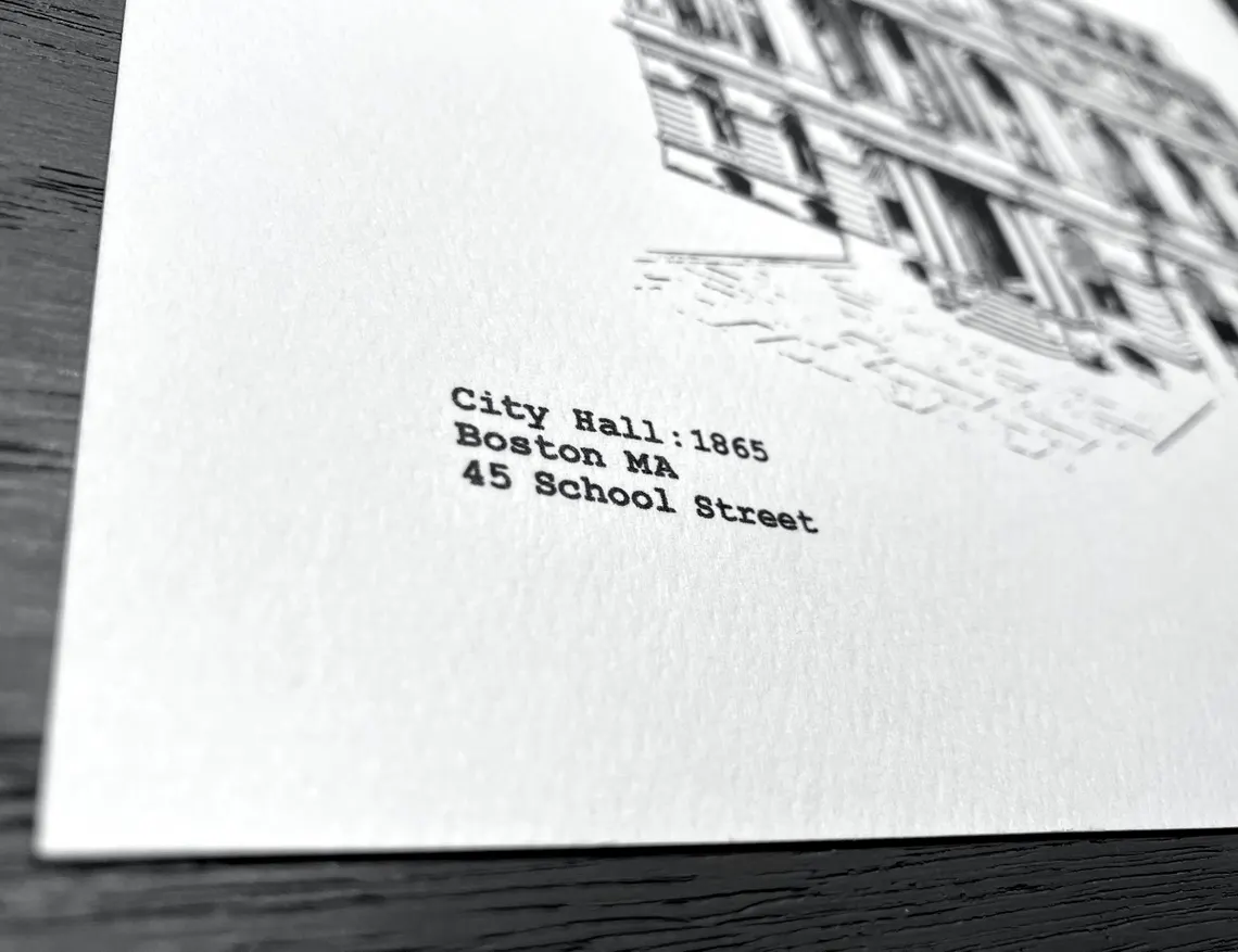 Old City Hall - Boston Massachusetts illustration by cityartprints.com