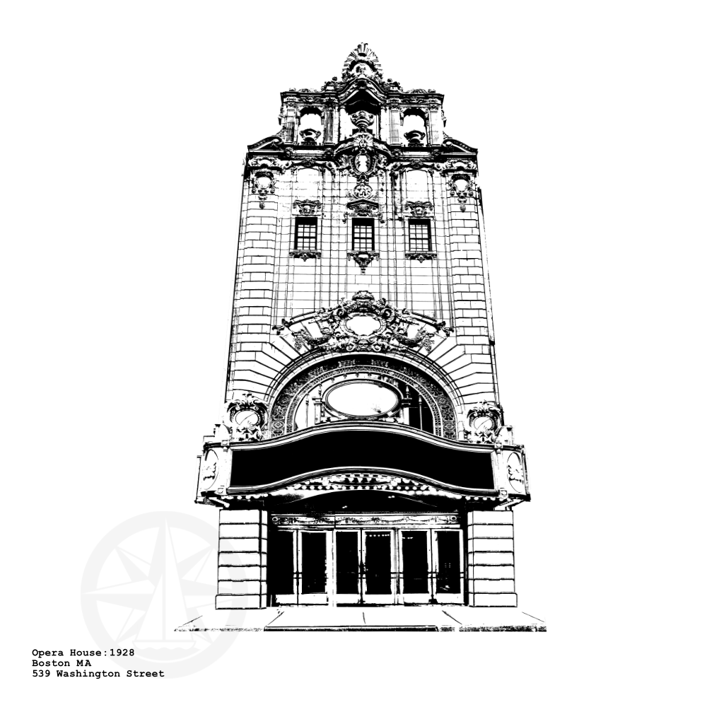 Boston Opera House Art Print / Illustration by CityArtPrints.com