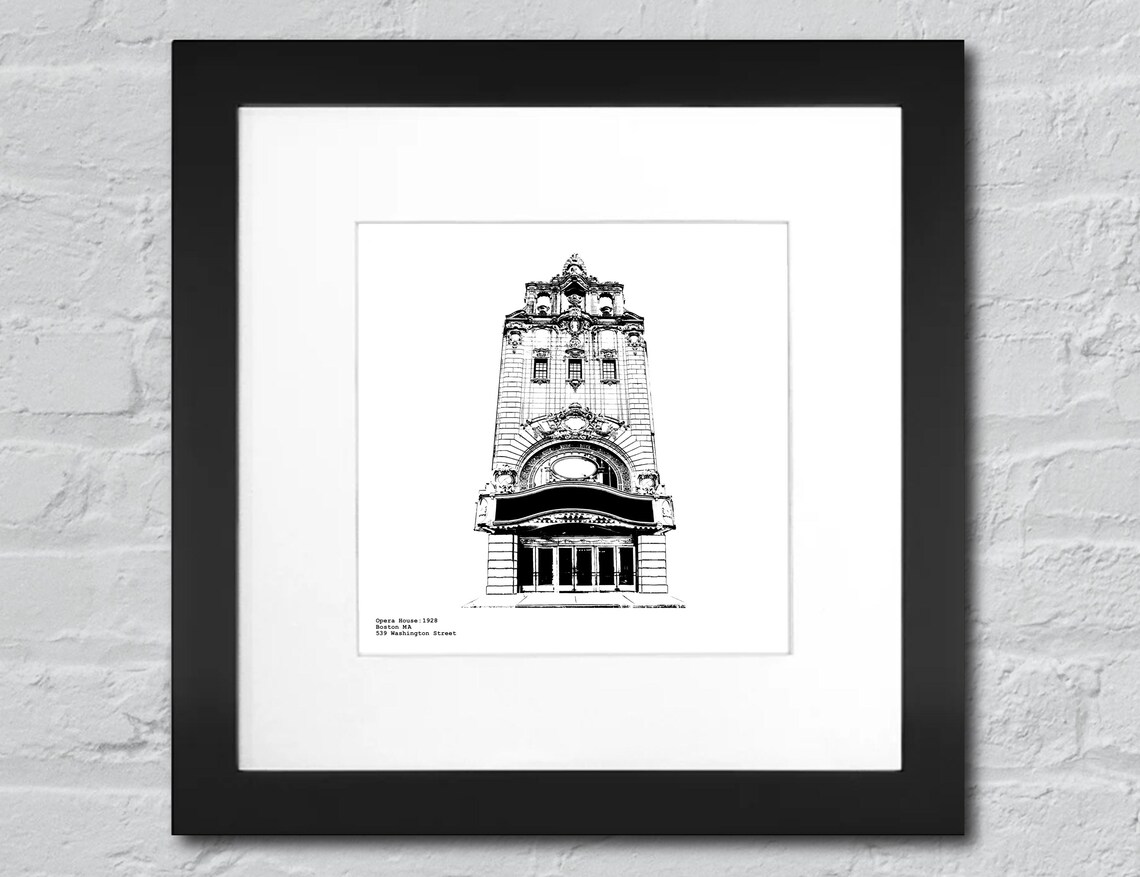 Boston Opera House Art Print / Illustration by CityArtPrints.com