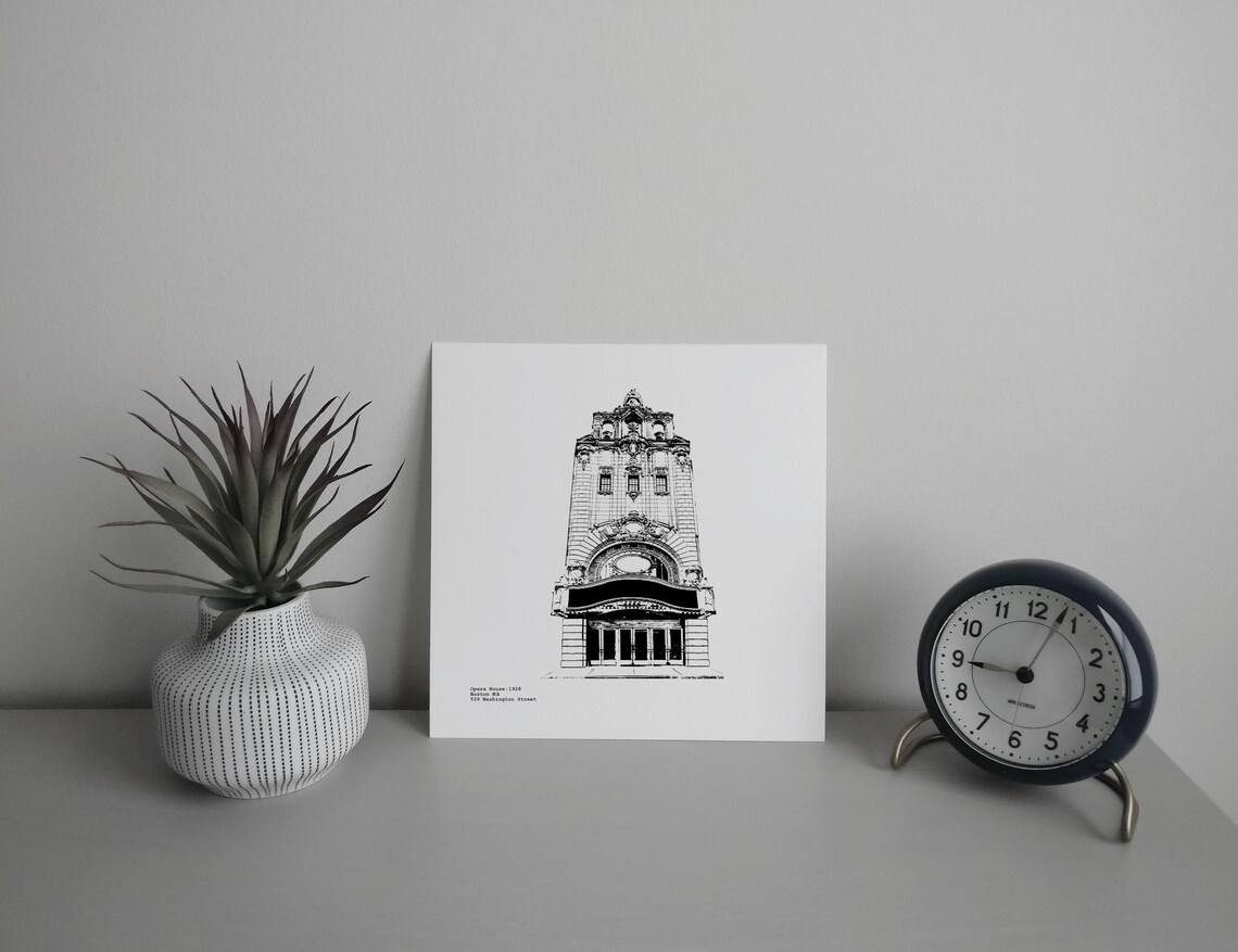 Boston Opera House Art Print / Illustration by CityArtPrints.com