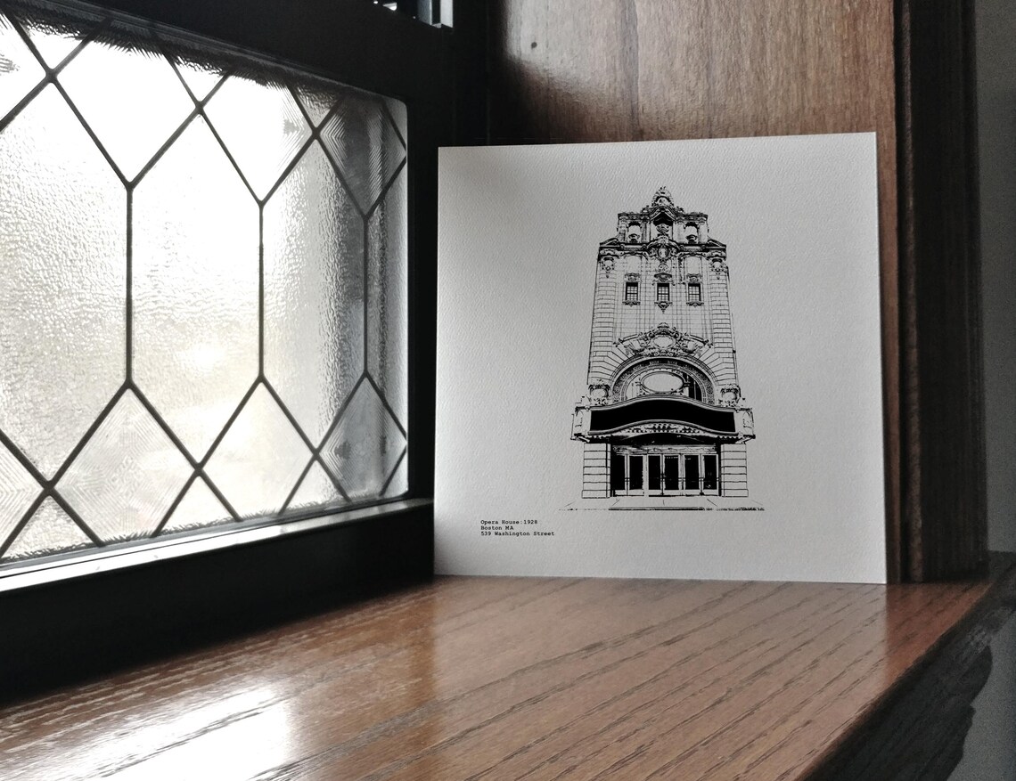 Boston Opera House Art Print / Illustration by CityArtPrints.com