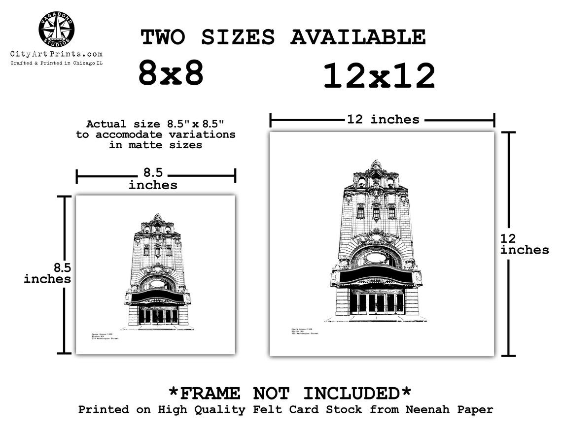 Boston Opera House Art Print / Illustration by CityArtPrints.com