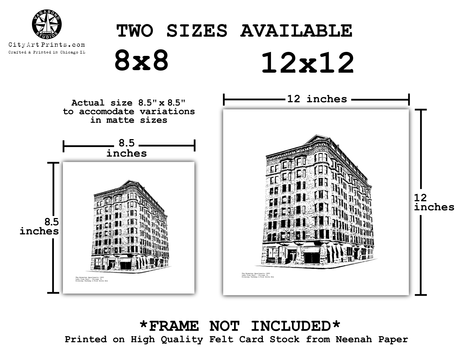 Jewelers Building Chicago Historic Architecture graphic illustration art print in the loop by cityartprints.com