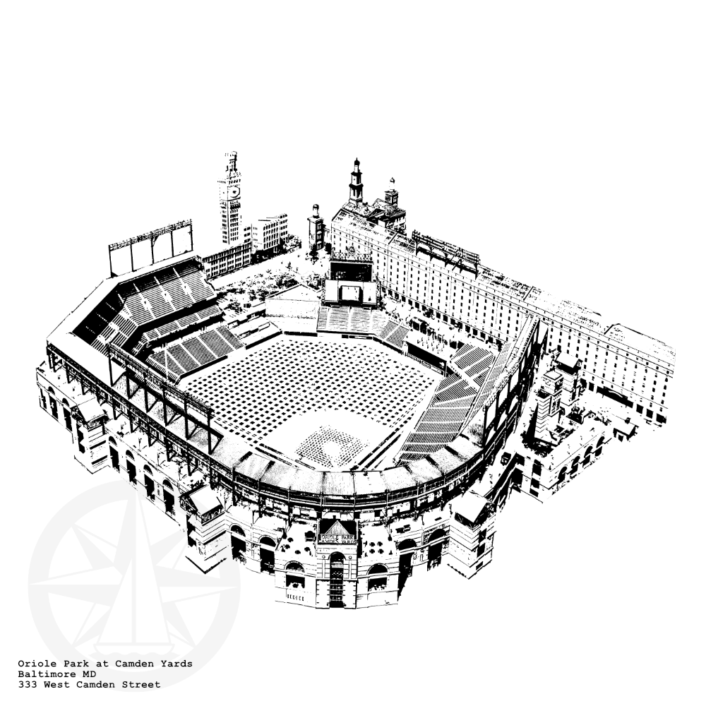 Camden Yards Baltimore Art Print / illustration