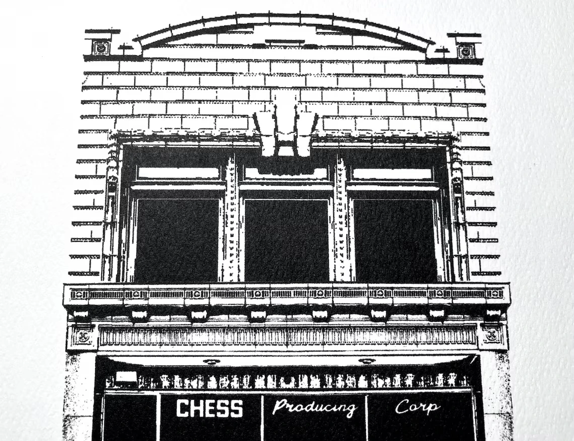 Chess Records Studio 2120 South Michigan Avenue Bronzeville Chicago Rock History illustration by cityartprints.com