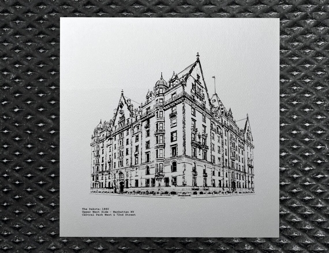 The Dakota Apartments illustration of Central Park West -Upper West Side by- CityArtPrints.com