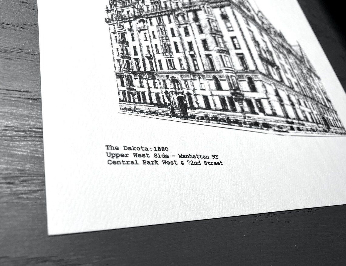 The Dakota Apartments illustration of Central Park West -Upper West Side by- CityArtPrints.com