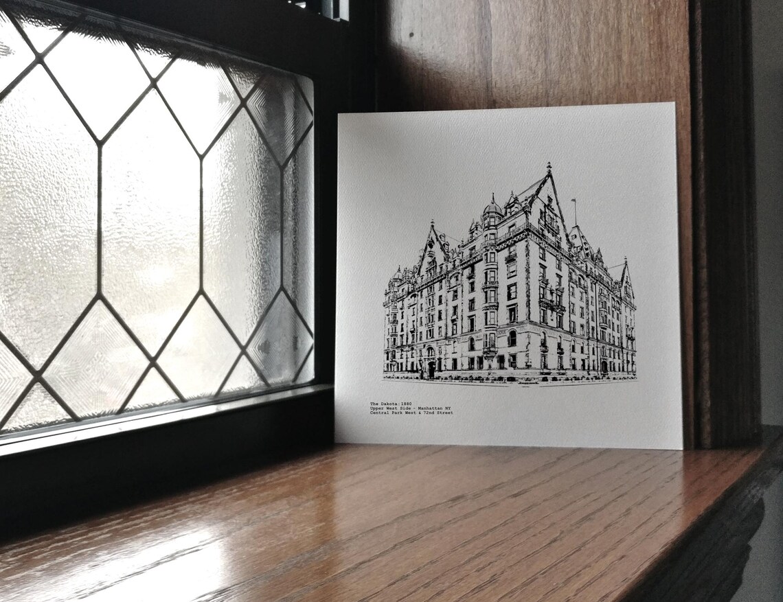 The Dakota Apartments illustration of Central Park West -Upper West Side by- CityArtPrints.com