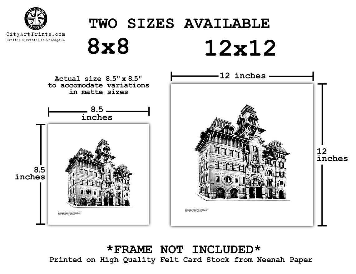 East Baltimore Artwork / Illustration of the American Brewery by cityartprints.com