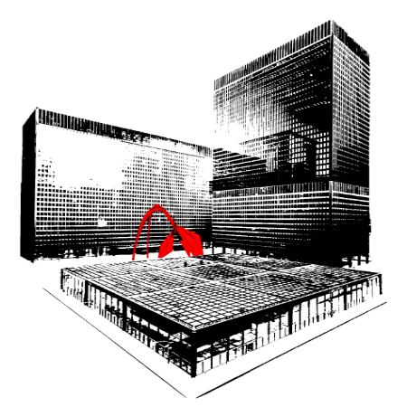 custom illustration of The Federal Center in Chicago Illinois