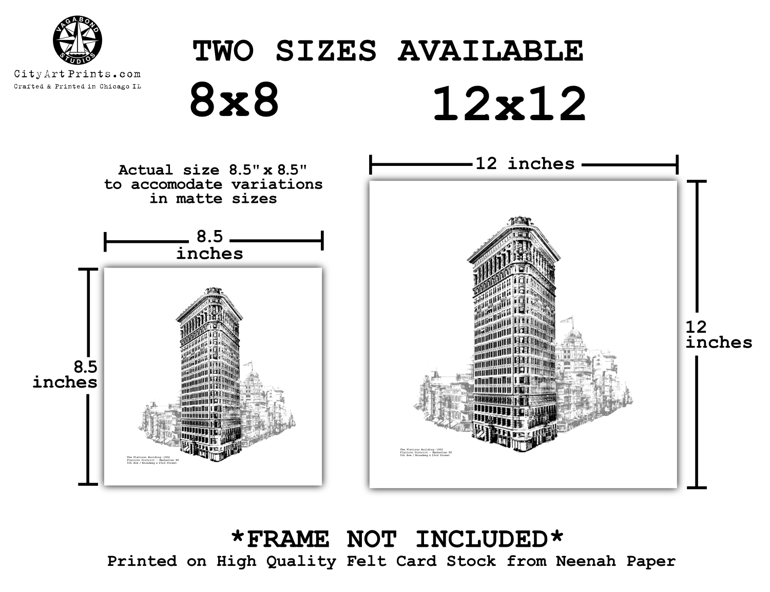 Flatiron Building Manhattan New York City Graphic Art Print illustration by cityartprints.com