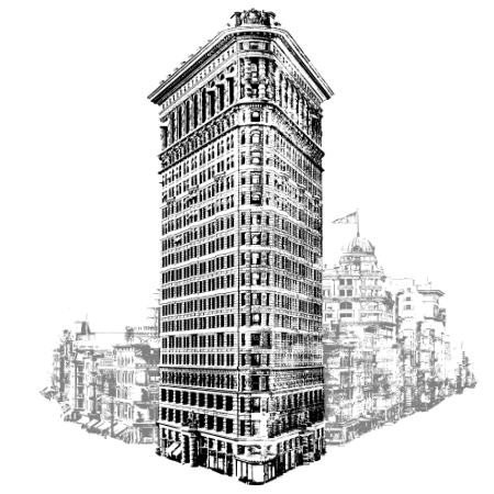 Flatiron Building Historical Manhattan New York City Graphic Art Print / illustration by cityartprints.com