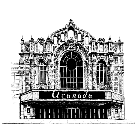 Grenada Theatre Rogers Park Architecture Rendering of movie palace with ornate facade