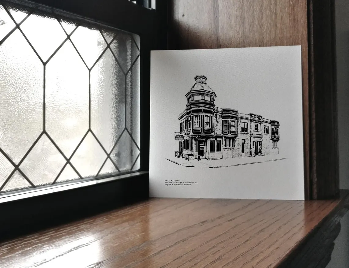 Beat Kitchen Roscoe Village Art Print / Illustration by cityartprints.com