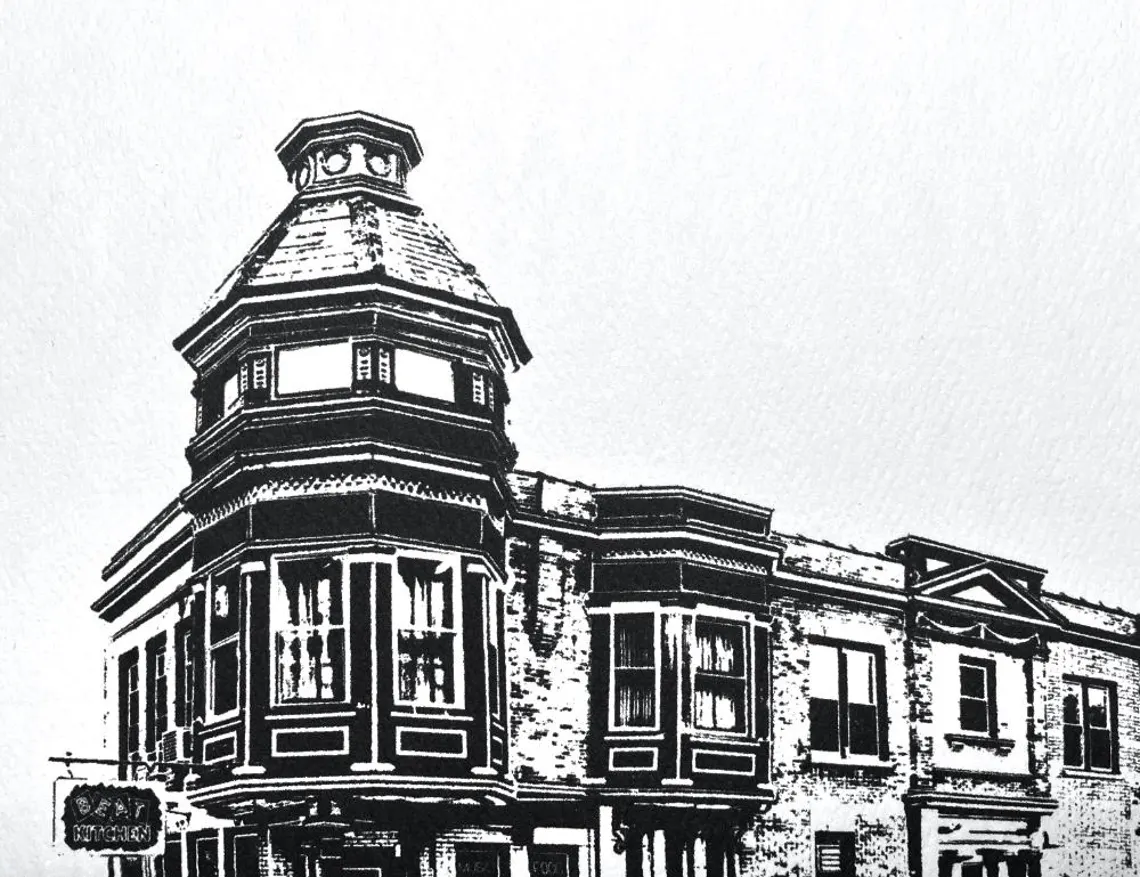 Beat Kitchen Roscoe Village Art Print / Illustration by cityartprints.com