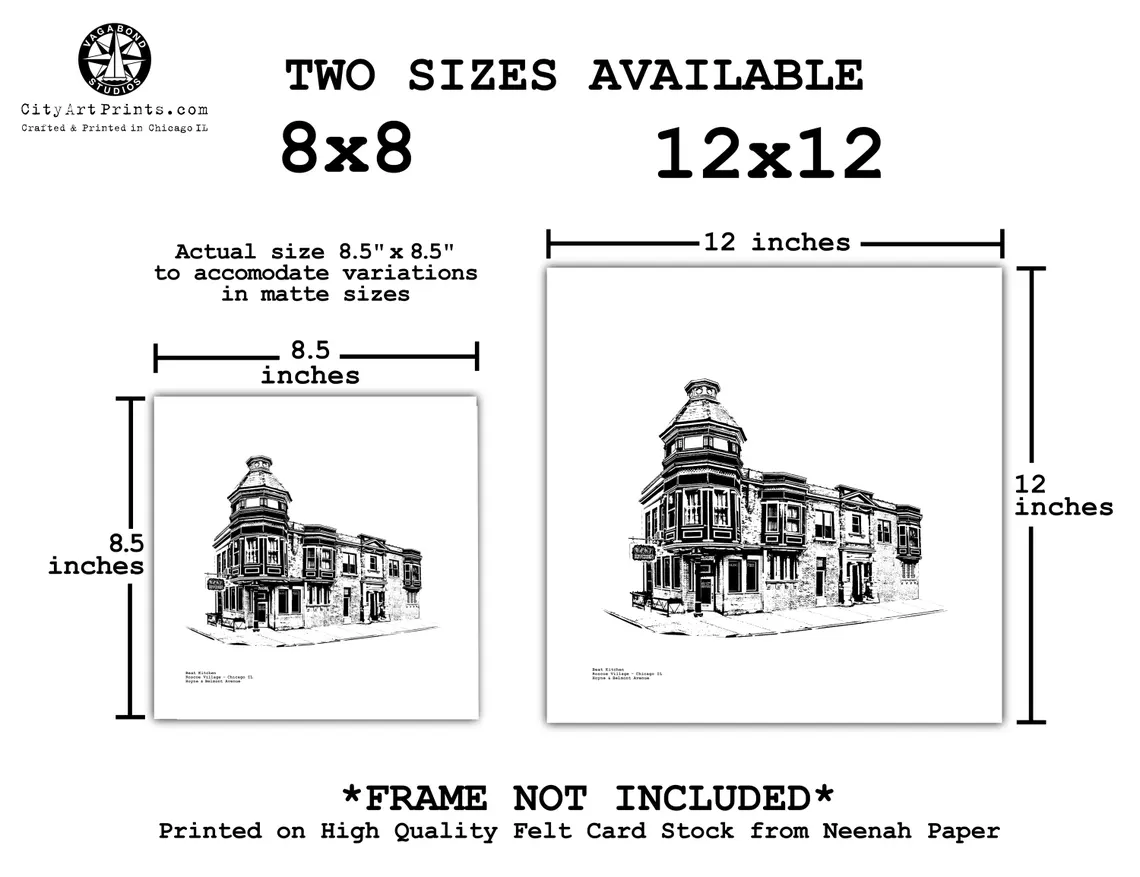 Beat Kitchen Roscoe Village Art Print / Illustration by cityartprints.com