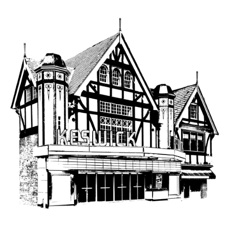 Keswick Theatre Glenside Philadelphia PA Historical Architecture City Graphic Art Print / illustration by cityartprints.com
