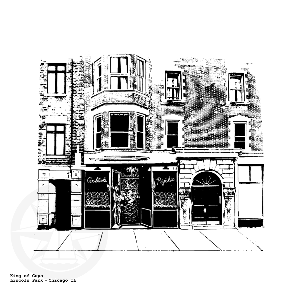 King of Cups Bar illustration in Lincoln Park Chicago IL
