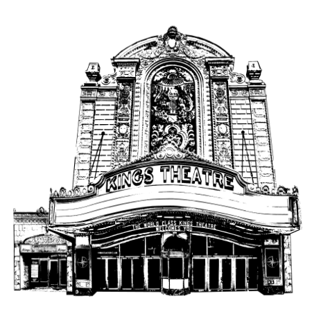 Kings Theatre Brooklyn New York Graphic Artwork illustration by cityartprints.com