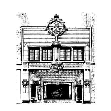 Krause Music Store in Lincoln Square Chicago IL - graphic artwork illustration by cityartprints.com