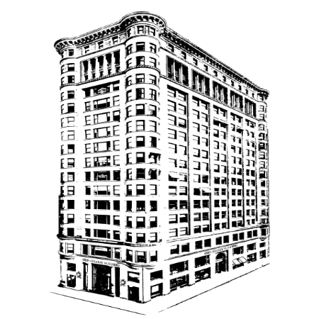 Old Colony Building Historical Chicago Architecture in the Loop  - Graphic Art Print / illustration by cityartprints.com