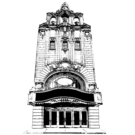 Boston Opera House facade and entrance illustration / rendering