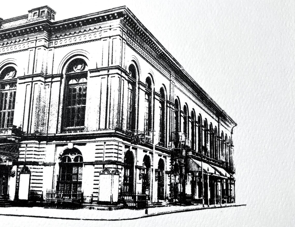 American Academy of Music Historical Architecture illustration by cityartprints.com