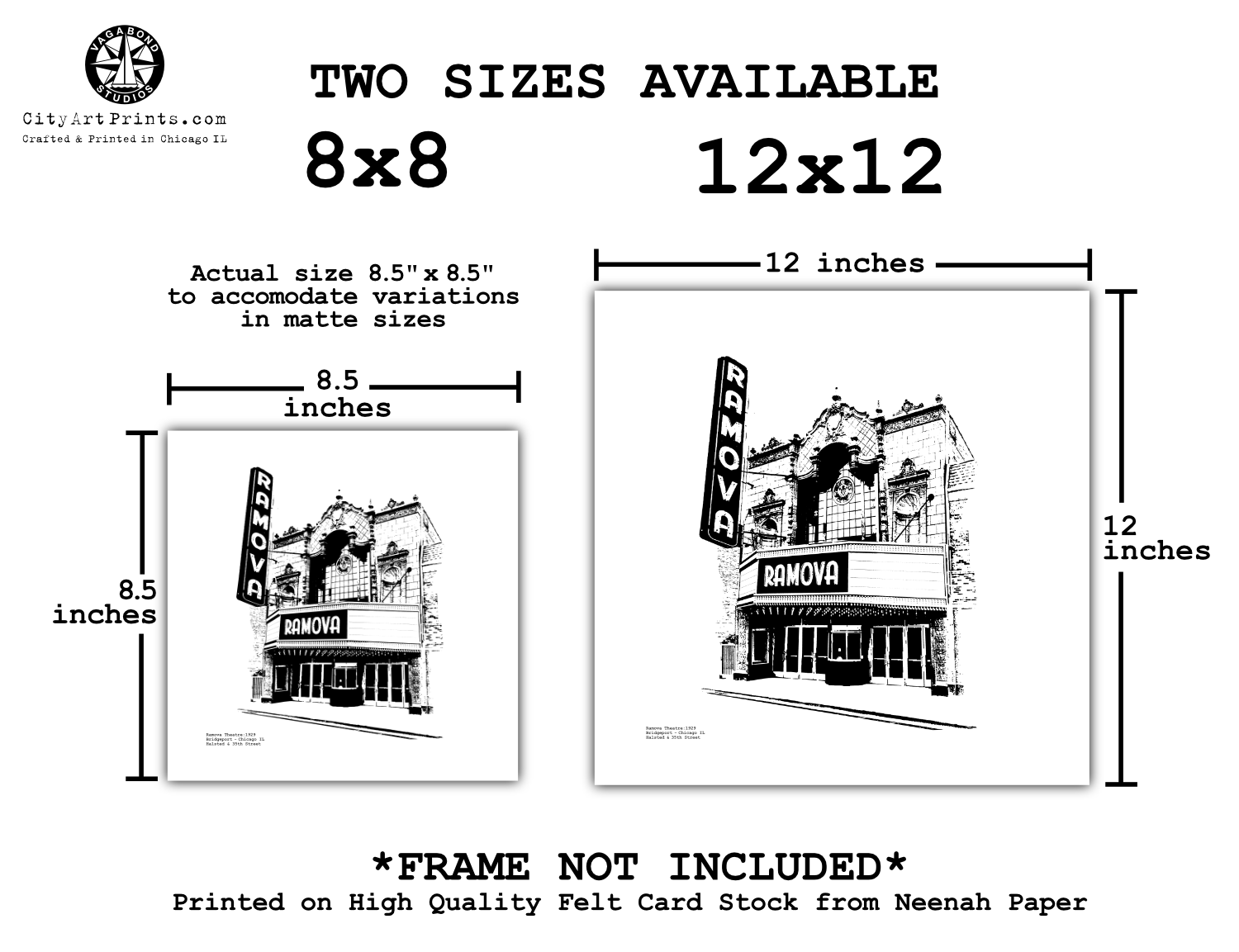 Ramova Theatre Bridgeport Chicago IL - Graphic Art Print illustration by cityartprints.com