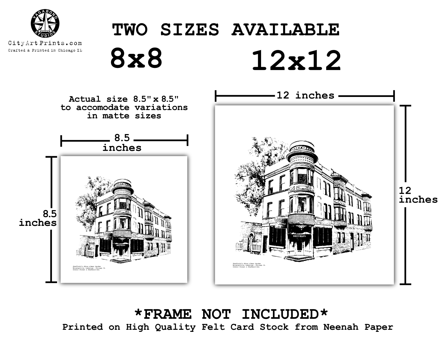 Sheffields Wine and Beer Garden Graphic in Wrigleyville, Lake View, Chicago IL