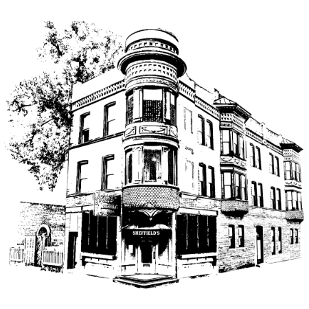 Sheffields Wrigleyville Lake View Chicago Graphic Artwork illustration by cityartprints.com