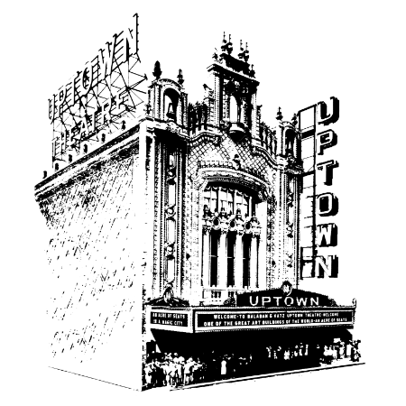 The Uptown Theatre Chicago Graphic Art Print / illustration by cityartprints.com