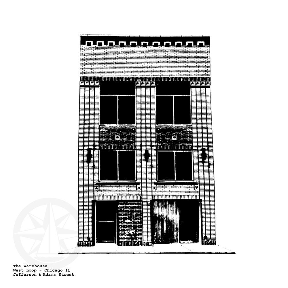 The Warehouse nightclub Chicago illustration / art print by cityartprints.com