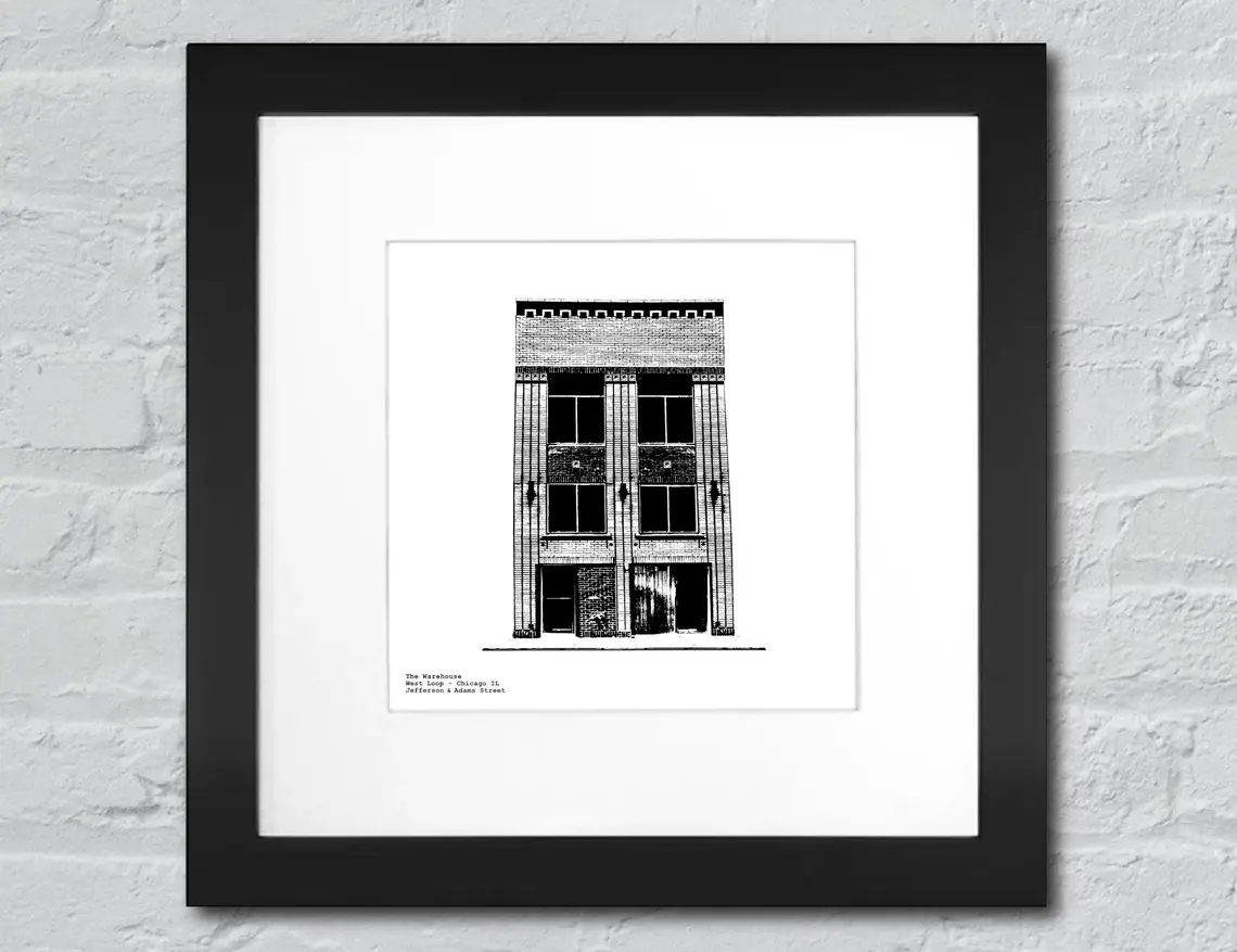 The Warehouse nightclub Chicago illustration / art print by cityartprints.com