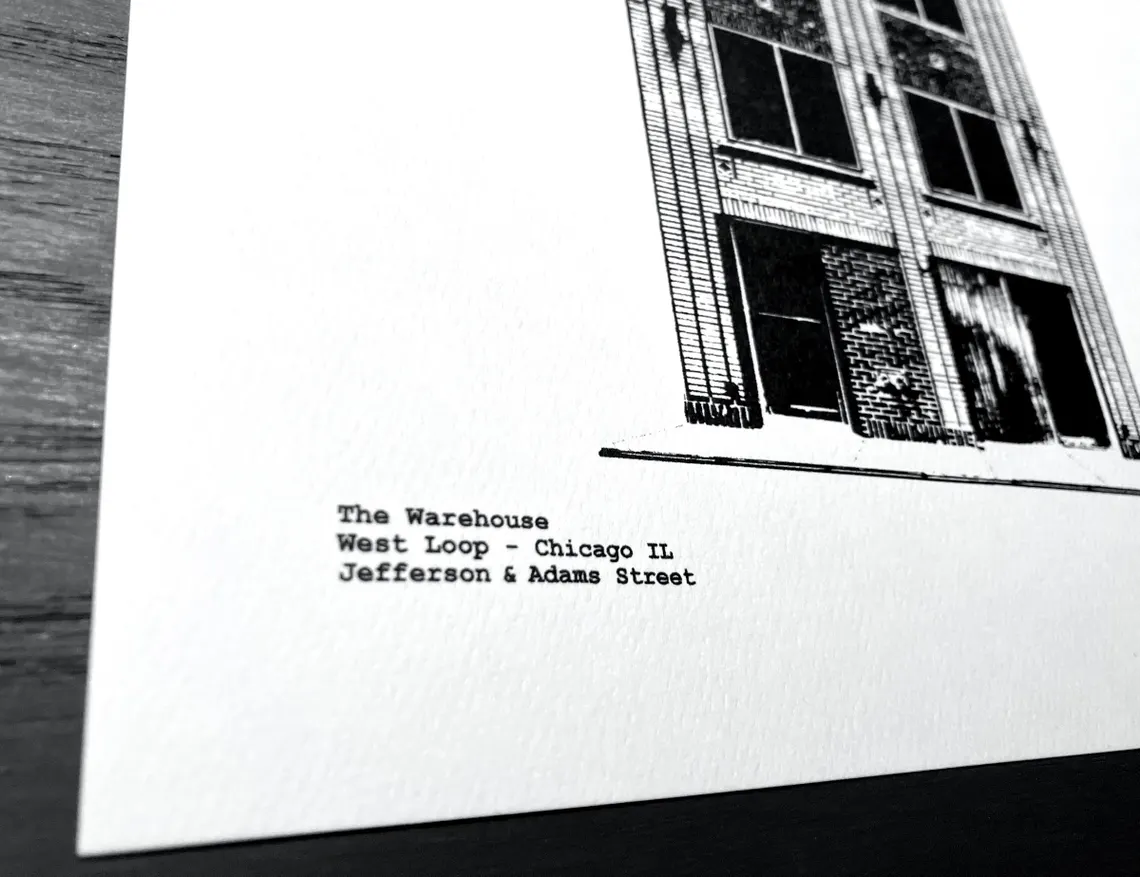 The Warehouse nightclub Chicago illustration / art print by cityartprints.com