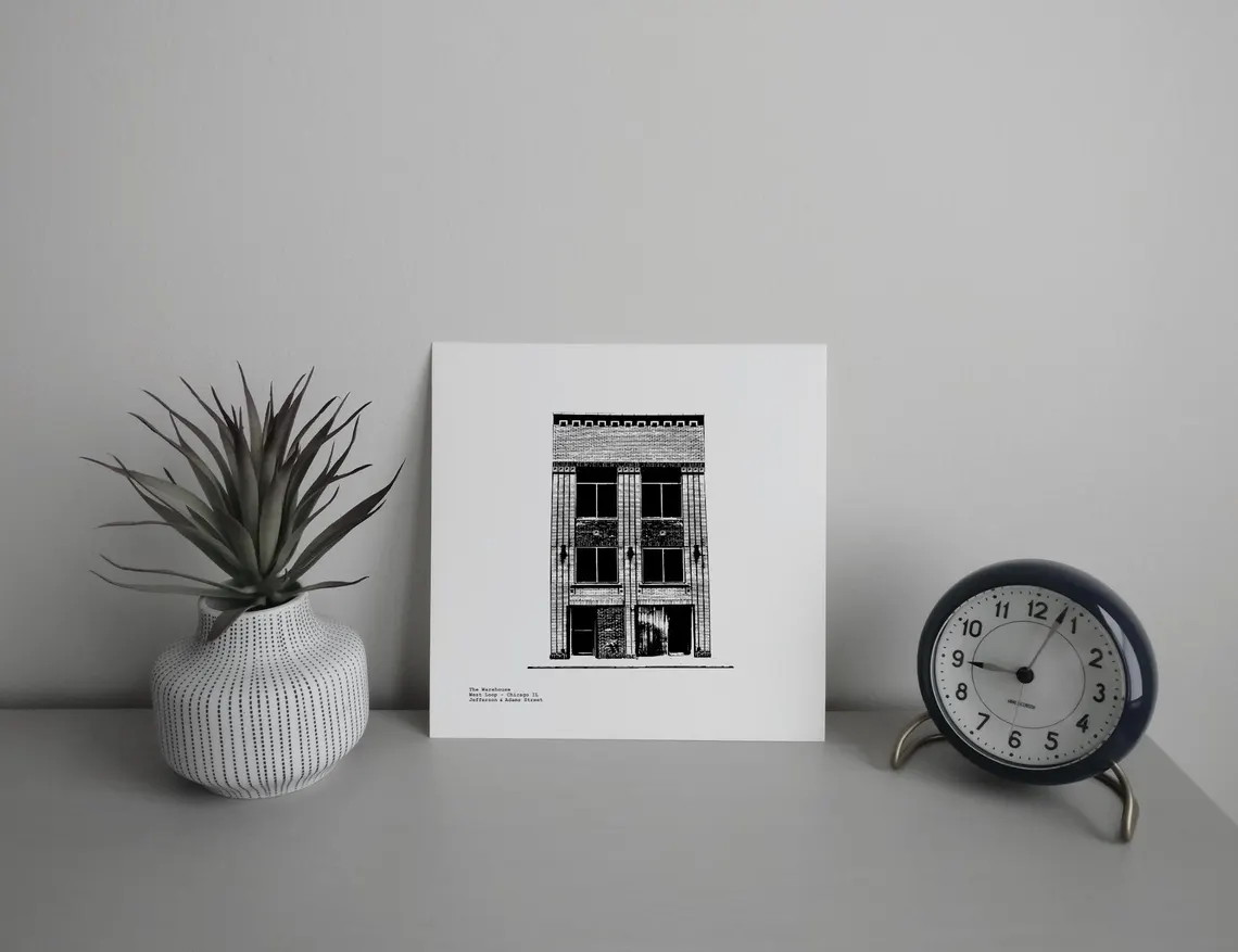 The Warehouse nightclub Chicago illustration / art print by cityartprints.com